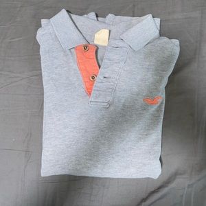 hollister gray button shirt